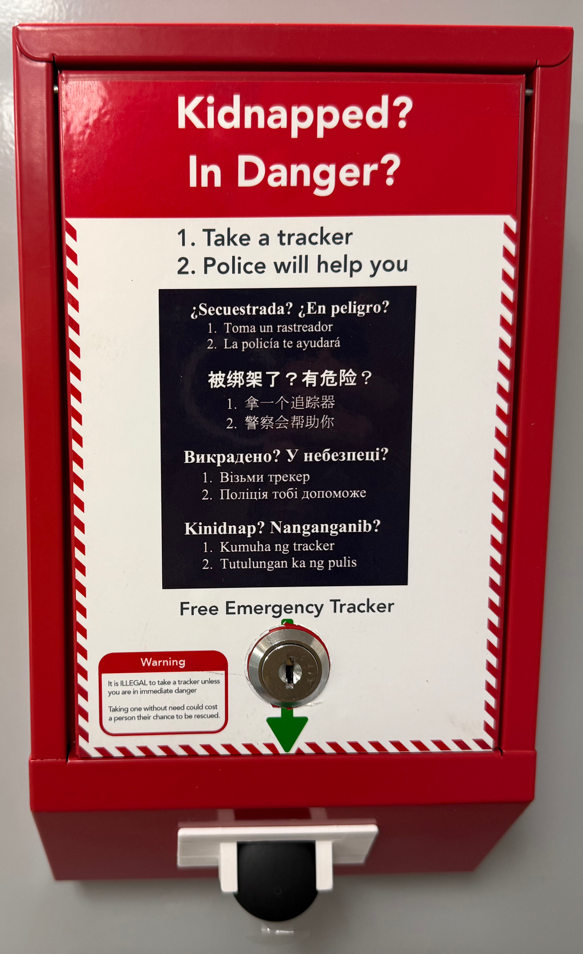 The GIG GPS Rescue Tracker dispenser
